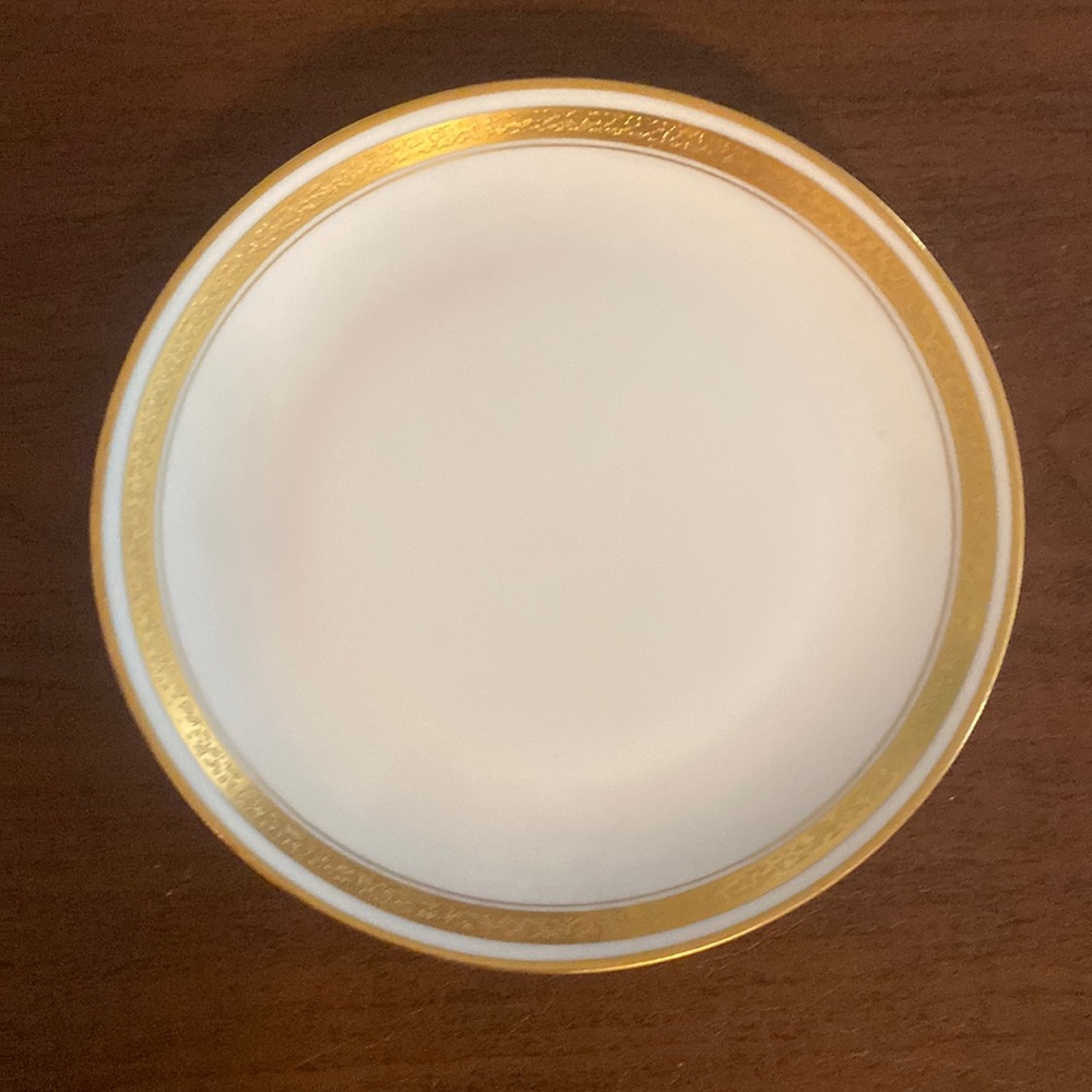 W PICKARD A Handpainted gold edged China plate Vintage 9 inches